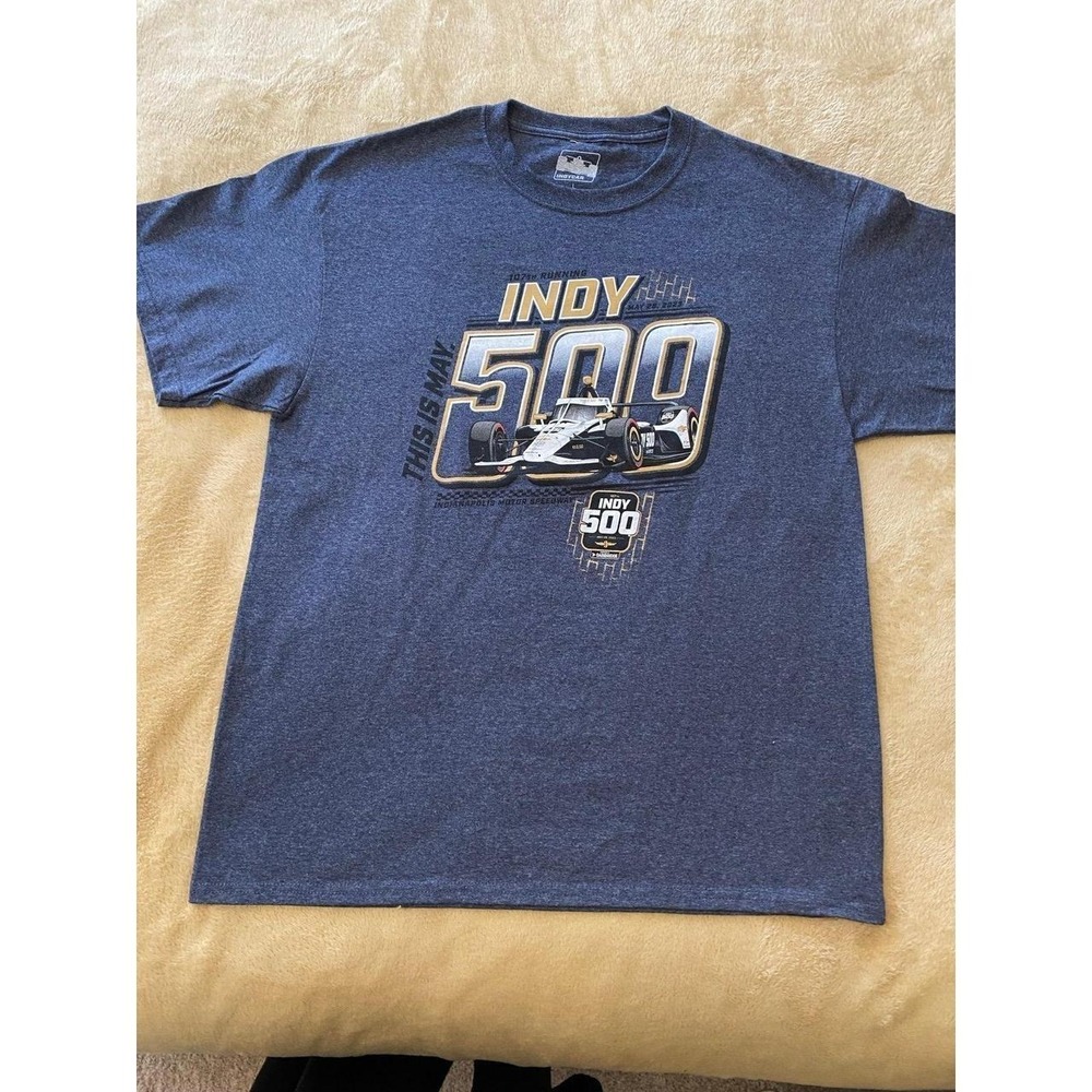 Indy 500 T Shirt Men Large May 2023 Racing Car Automobiles s55